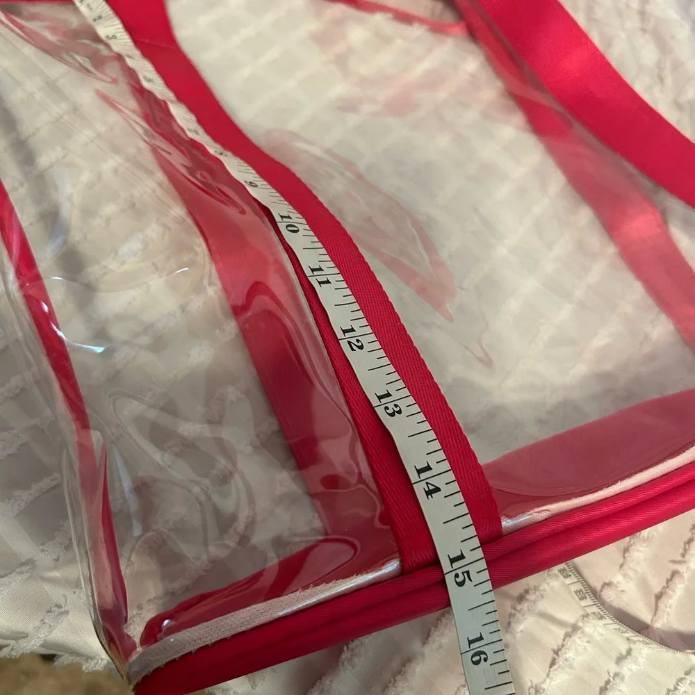 Clear Tote‎ Bag with Hot Pink Accents